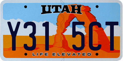 UT license plate Y315CT