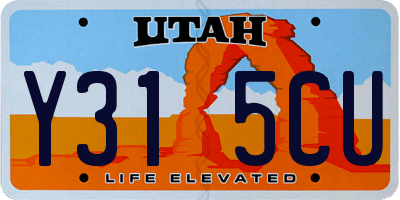 UT license plate Y315CU