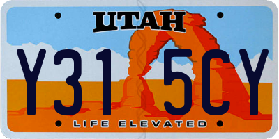 UT license plate Y315CY