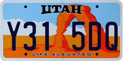 UT license plate Y315DQ