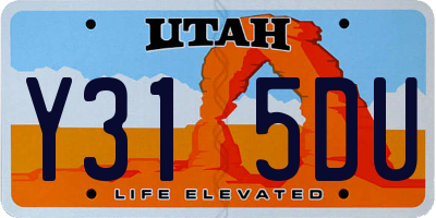 UT license plate Y315DU