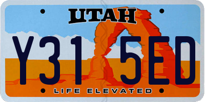 UT license plate Y315ED