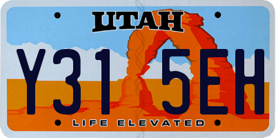 UT license plate Y315EH