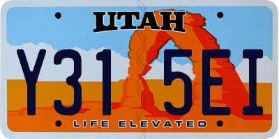 UT license plate Y315EI