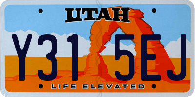 UT license plate Y315EJ