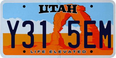 UT license plate Y315EM