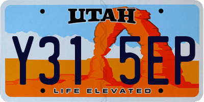 UT license plate Y315EP