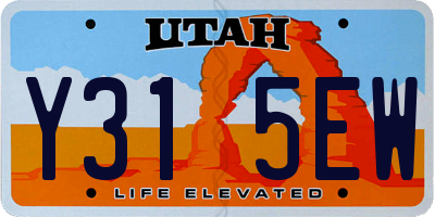 UT license plate Y315EW