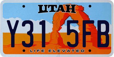 UT license plate Y315FB