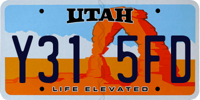 UT license plate Y315FD