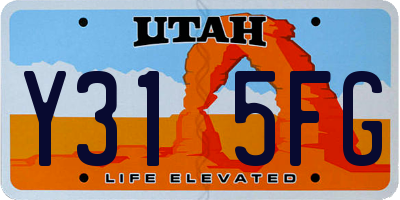 UT license plate Y315FG