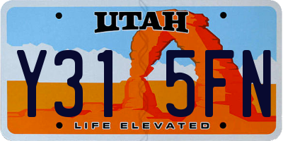 UT license plate Y315FN