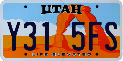 UT license plate Y315FS