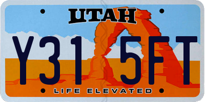 UT license plate Y315FT