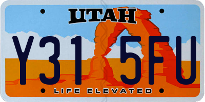 UT license plate Y315FU