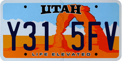UT license plate Y315FV