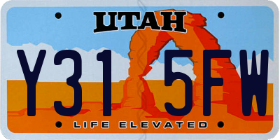 UT license plate Y315FW