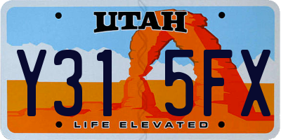 UT license plate Y315FX