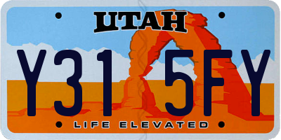 UT license plate Y315FY