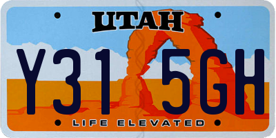 UT license plate Y315GH