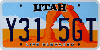 UT license plate Y315GT