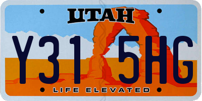 UT license plate Y315HG
