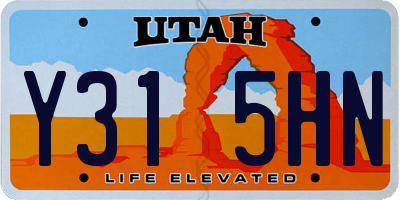 UT license plate Y315HN