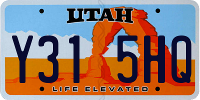 UT license plate Y315HQ