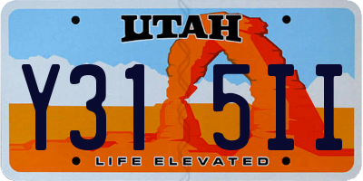 UT license plate Y315II