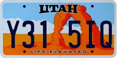 UT license plate Y315IQ