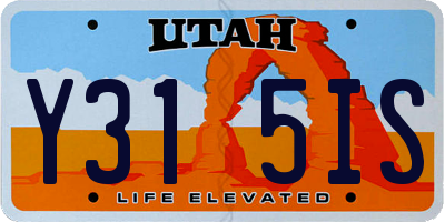 UT license plate Y315IS