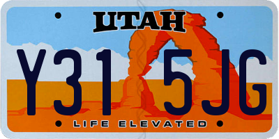 UT license plate Y315JG