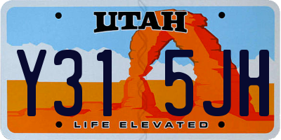 UT license plate Y315JH