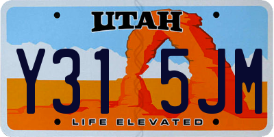 UT license plate Y315JM