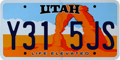 UT license plate Y315JS