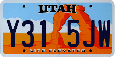 UT license plate Y315JW