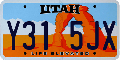 UT license plate Y315JX
