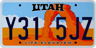 UT license plate Y315JZ