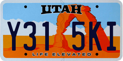 UT license plate Y315KI