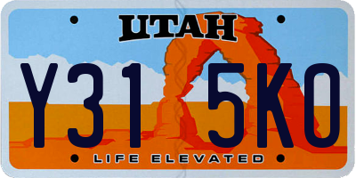 UT license plate Y315KO