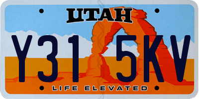 UT license plate Y315KV