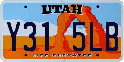 UT license plate Y315LB