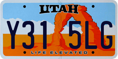UT license plate Y315LG