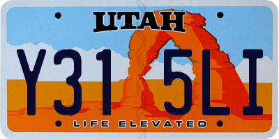UT license plate Y315LI