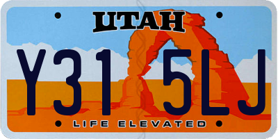 UT license plate Y315LJ