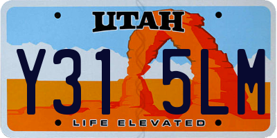 UT license plate Y315LM