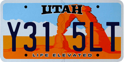 UT license plate Y315LT