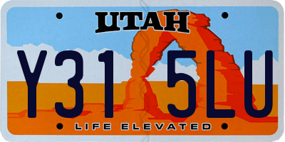 UT license plate Y315LU