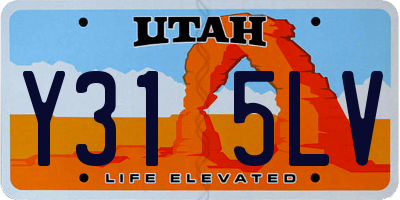 UT license plate Y315LV