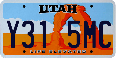UT license plate Y315MC